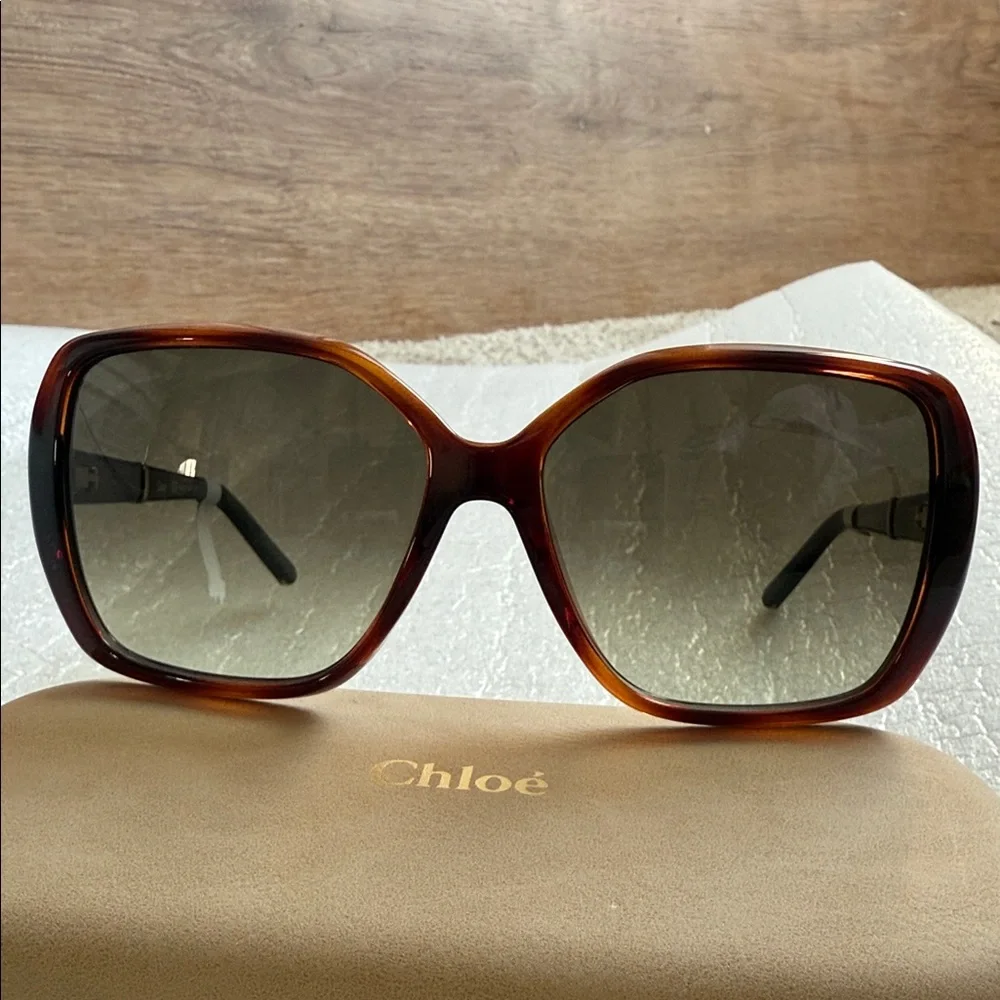 Chloe Oversized Brown Sunglasses - Picture 6 of 6